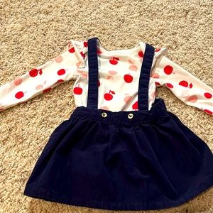 Apple, two piece baby girl outfit